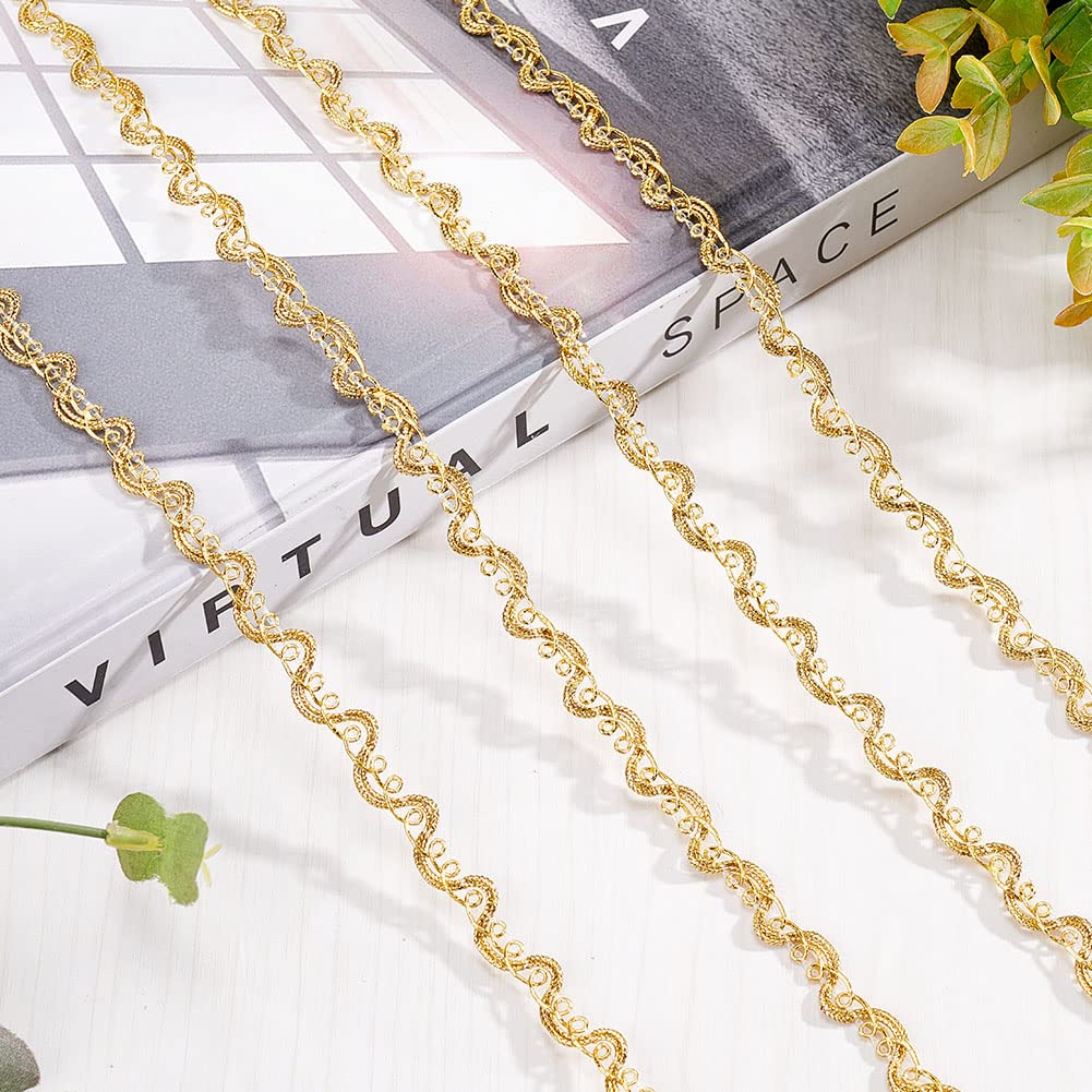 ahandmaker-chain-trim-ribbon-galon-dentelle-or-vague-25-yards image 5