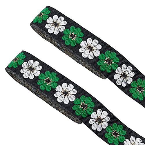 ahandmaker-jacquard-rubans-brod-s-floral-vintage-vert-2x3-8m-33mm image 8