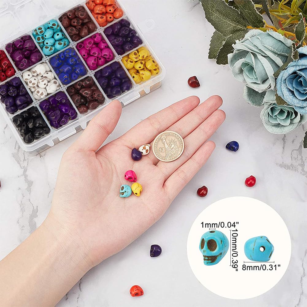 ahandmaker-beads-perles-t-te-de-mort-8mm-turquoise-300-pcs image 2