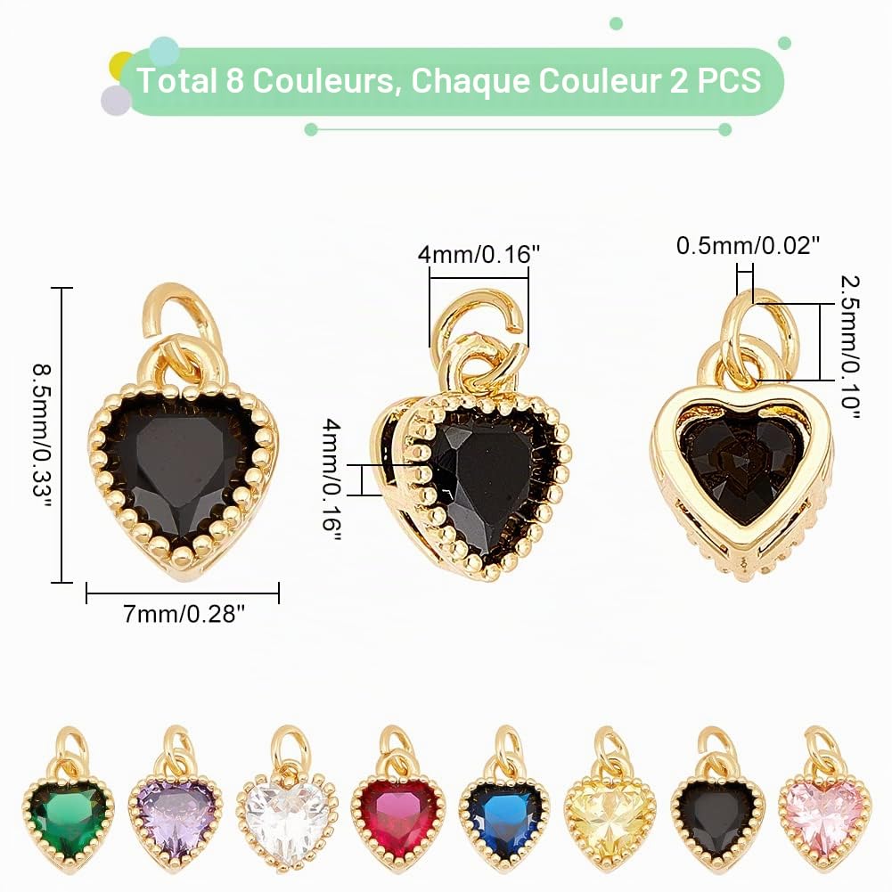 ahandmaker-pendant-pendentifs-c-ur-zircon-plaqu-or-lot-16 image 2
