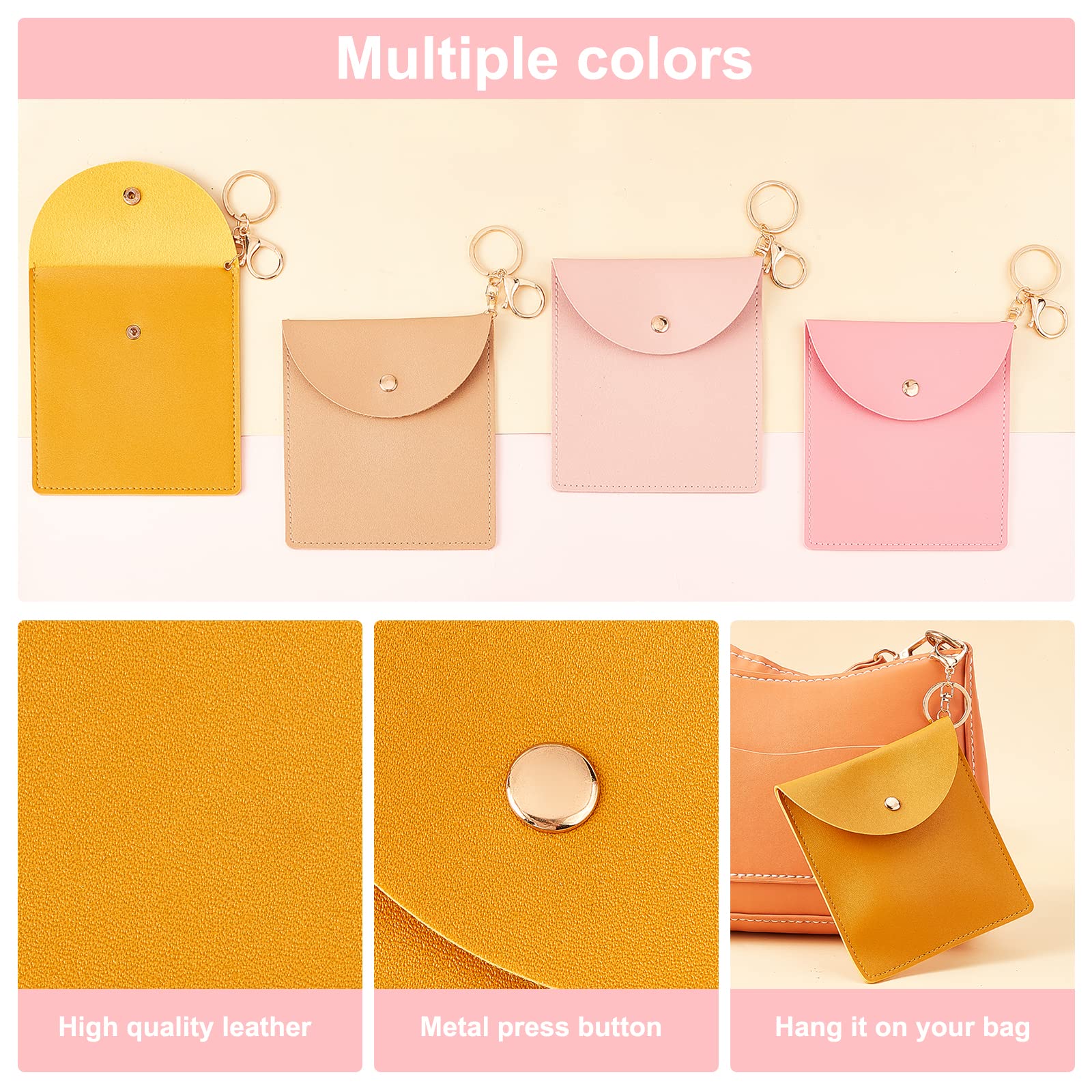 ahandmaker-keychain-lot-4-porte-monnaie-cuir-porte-cl-s-bouton image 4