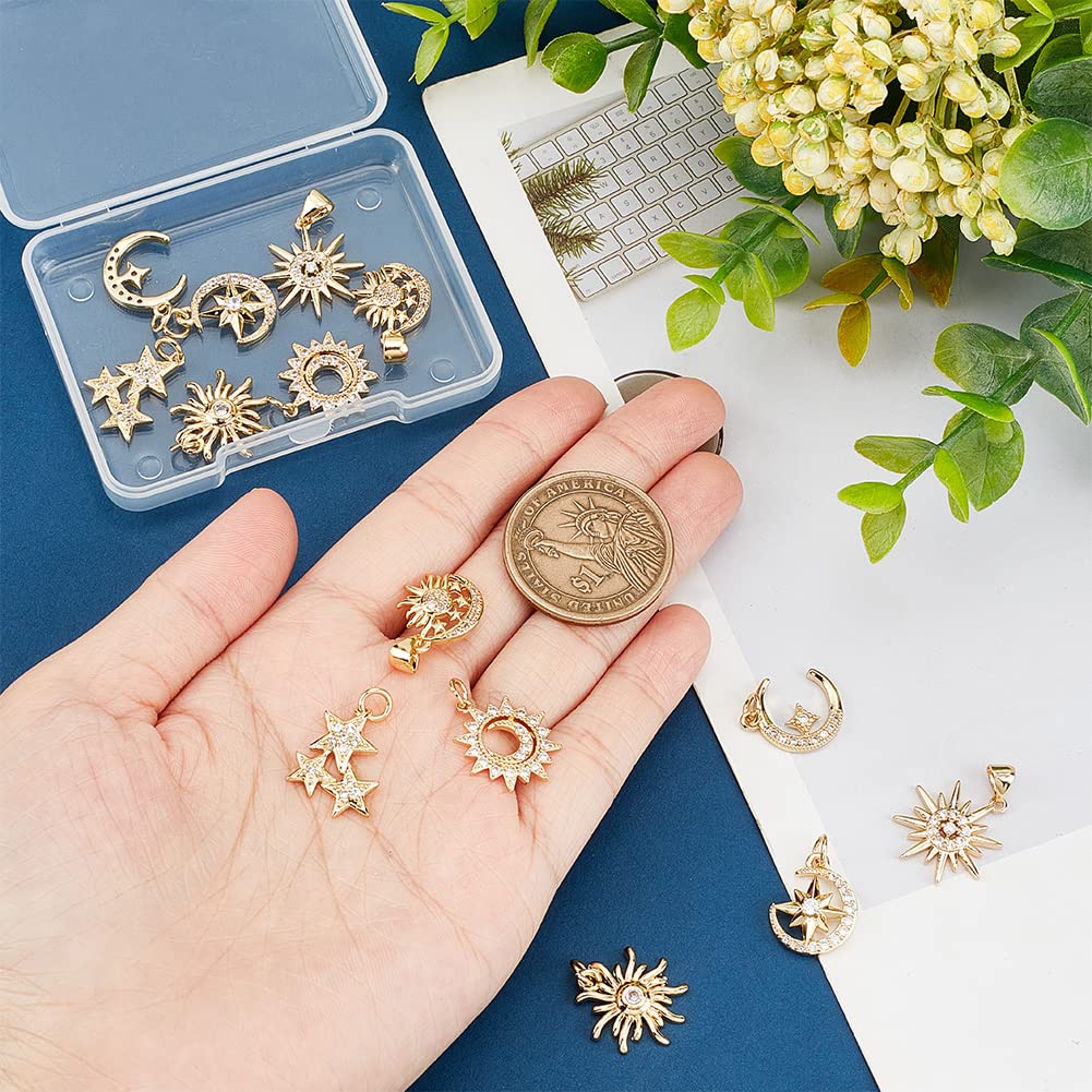 ahandmaker-pendant-lot-14-pendentifs-zircon-lune-plaqu-or image 3