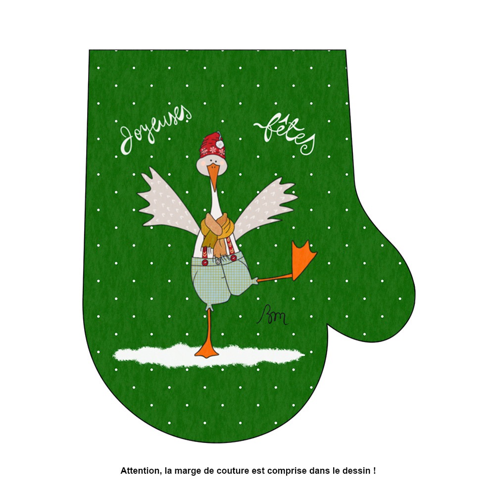 atelier-des-abcdaires-moufle-verte-canard-joyeuses-f-tes-d-co-no-l image 1