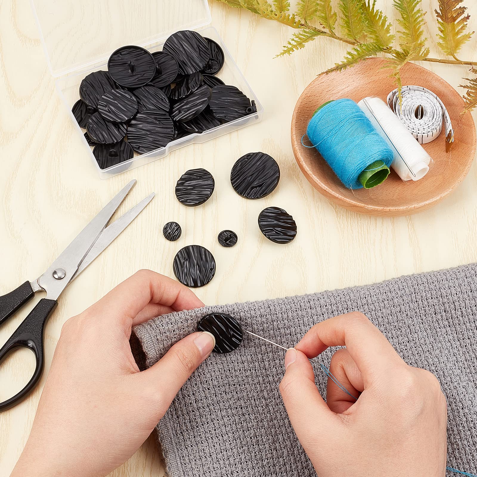 ahandmaker-button-rhinestone-36-boutons-m-tal-noir-vintage-manteau image 3