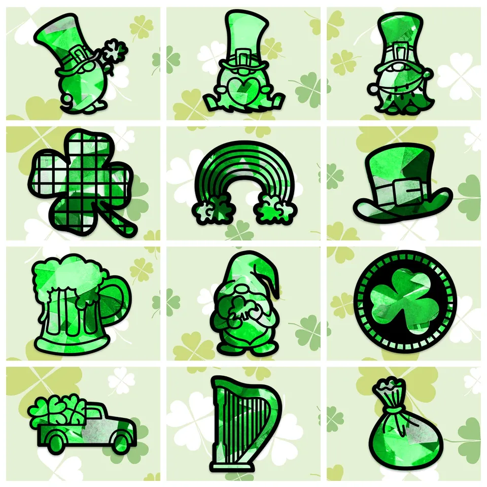 ahandmaker-self-adhesive-stickers-attrape-soleil-saint-patrick-24-pcs image 1