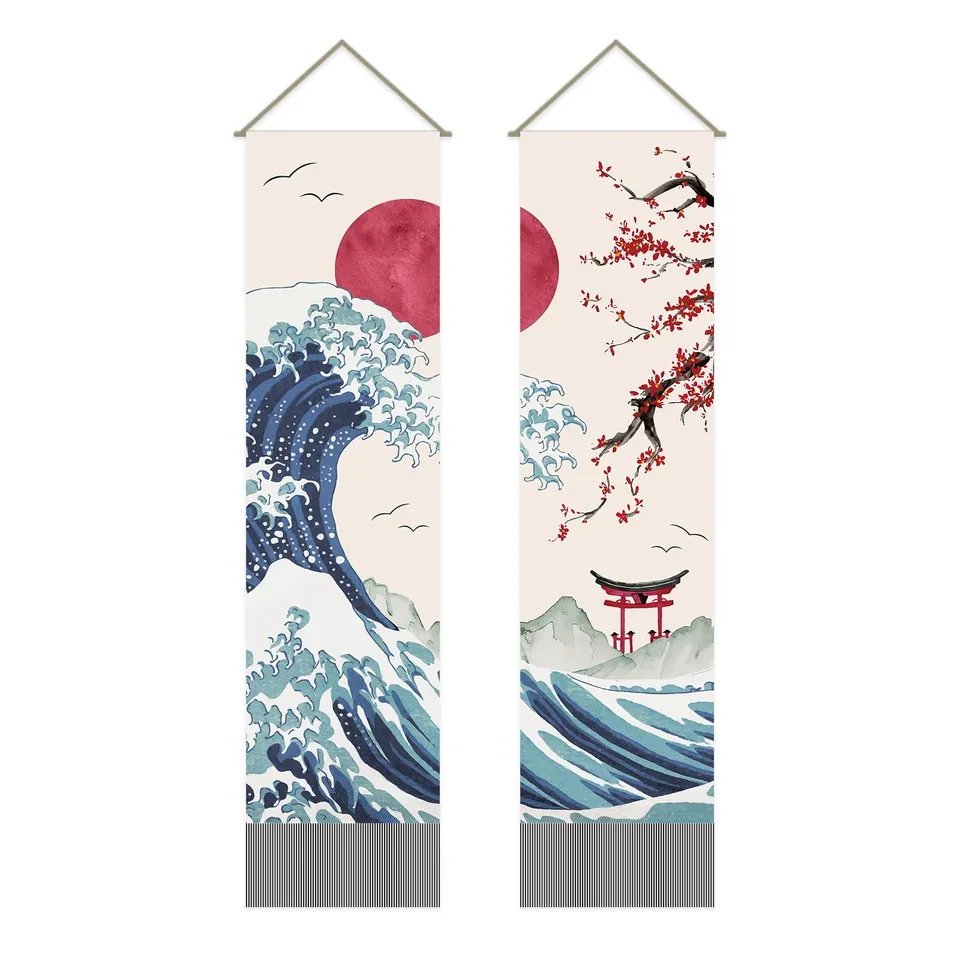 ahandmaker-tapisserie-japonaise-vagues-soleil-lot-de-2 image 1