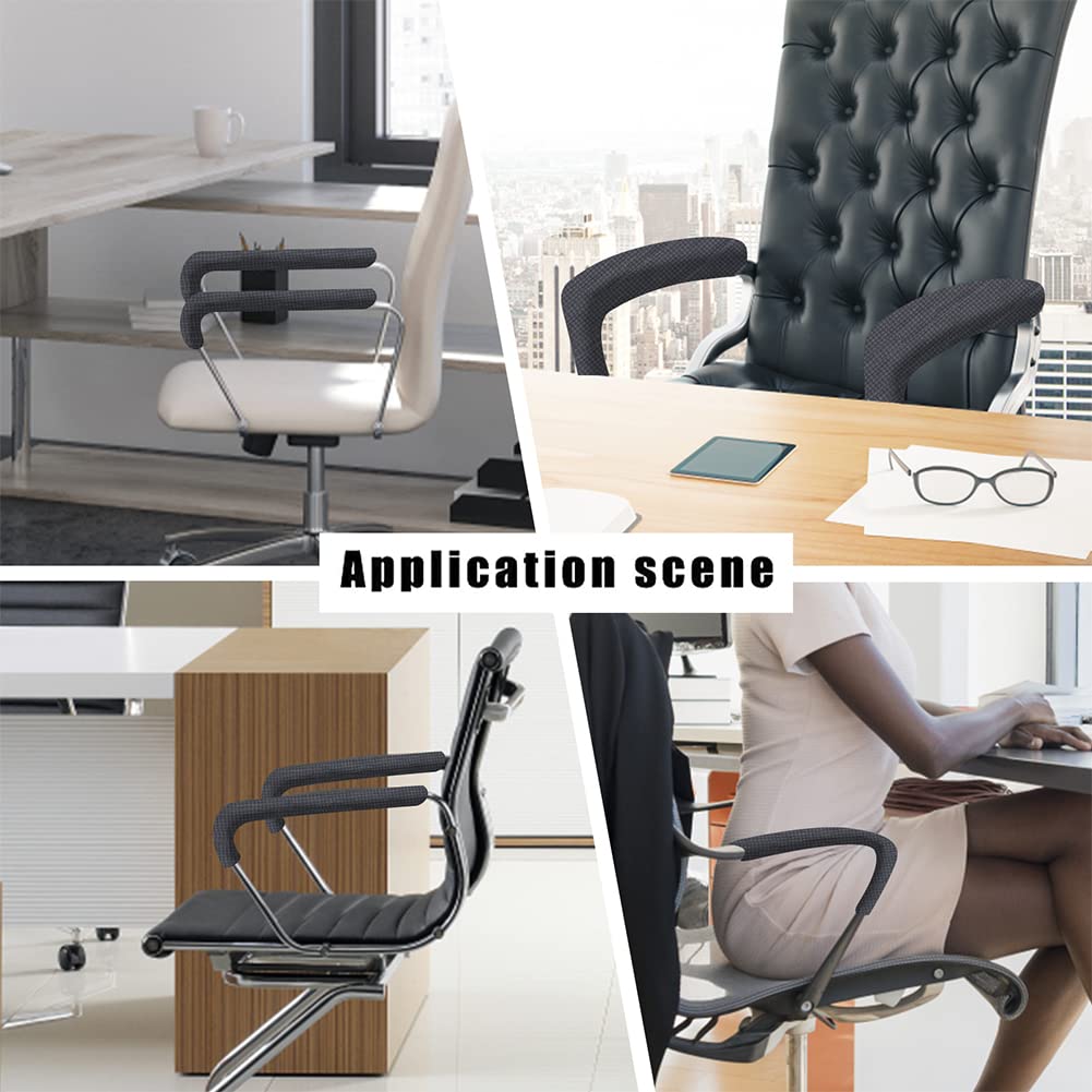 ahandmaker-office-study-housse-accoudoir-chaise-bureau-gris-2-paires image 6