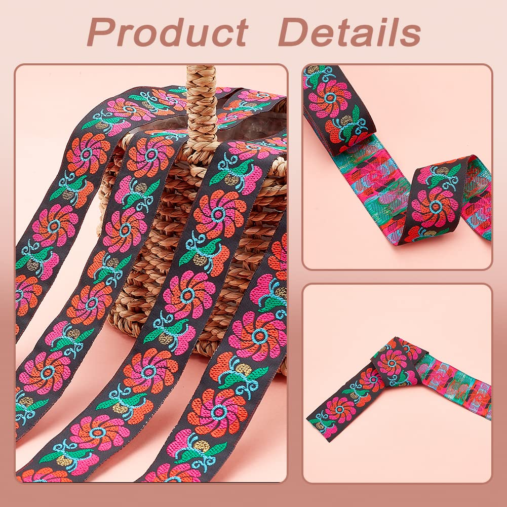 ahandmaker-chain-trim-ruban-jacquard-rose-style-7-2-rouleaux image 5