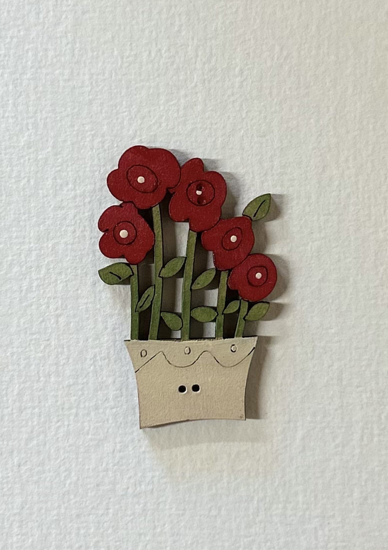 anni-downs-flower-pot-bouton-bois-fleur-peinte-bleu-jaune image 3