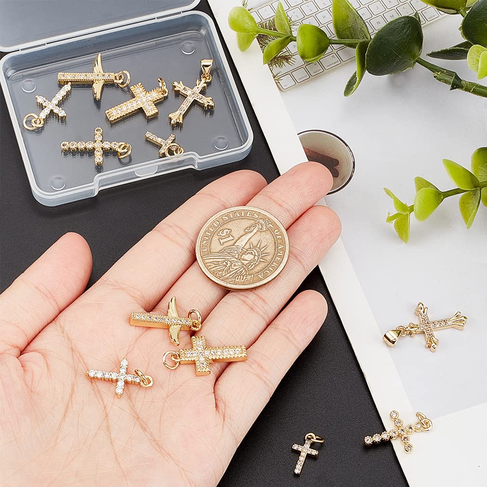 ahandmaker-pendant-breloques-croix-dor-zircon-12-pcs image 3