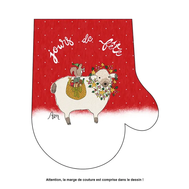 atelier-des-abcdaires-d-co-no-l-moufle-rouge-mouton-d-coration-velours image 1