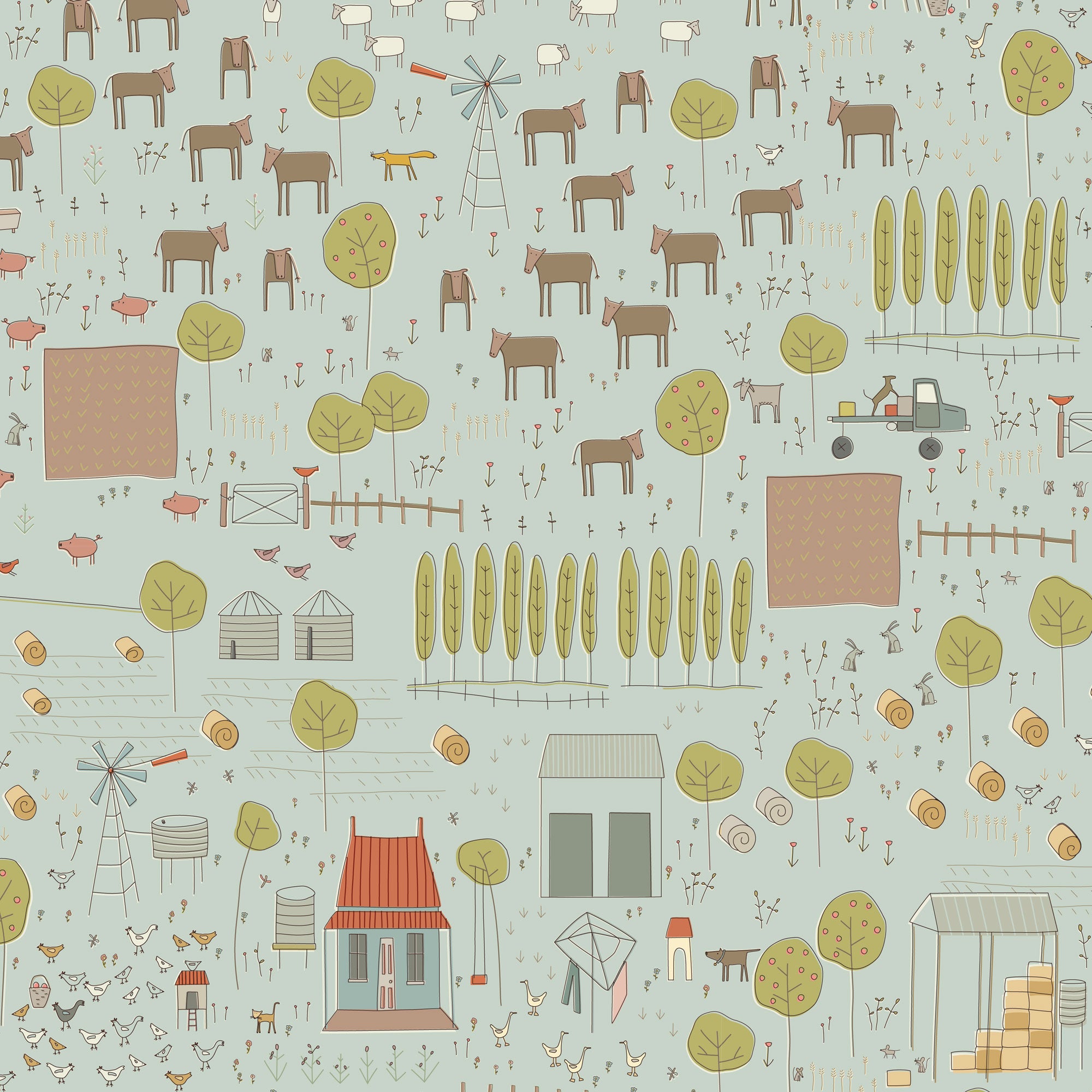 anni-downs-appleby-farm-dv7732-tissu-coton-sc-ne-ferme-bleu image 1