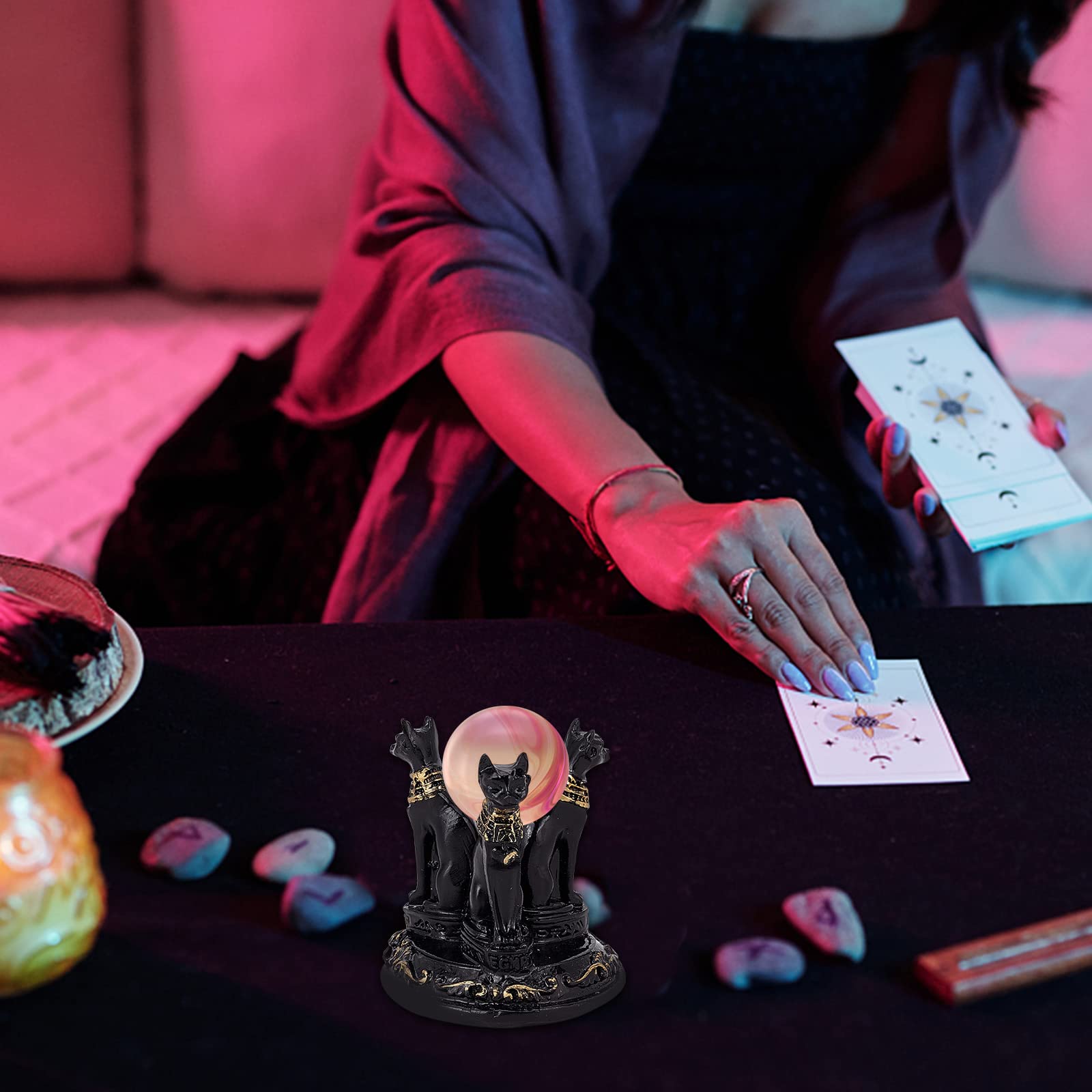 ahandmaker-home-decorate-support-boule-cristal-bastet-noir image 5