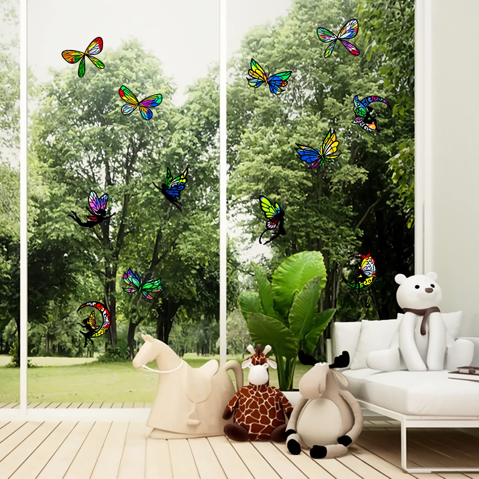 ahandmaker-kit-suncatcher-papillon-f-e-24-pi-ces-autocollants-vitrail image 5