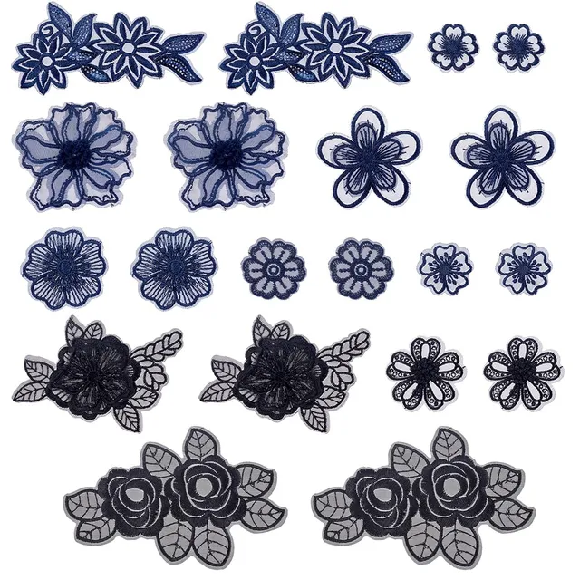ahandmaker-applique-patch-patch-fleur-broderie-20-pcs-bleu-fonc image 1