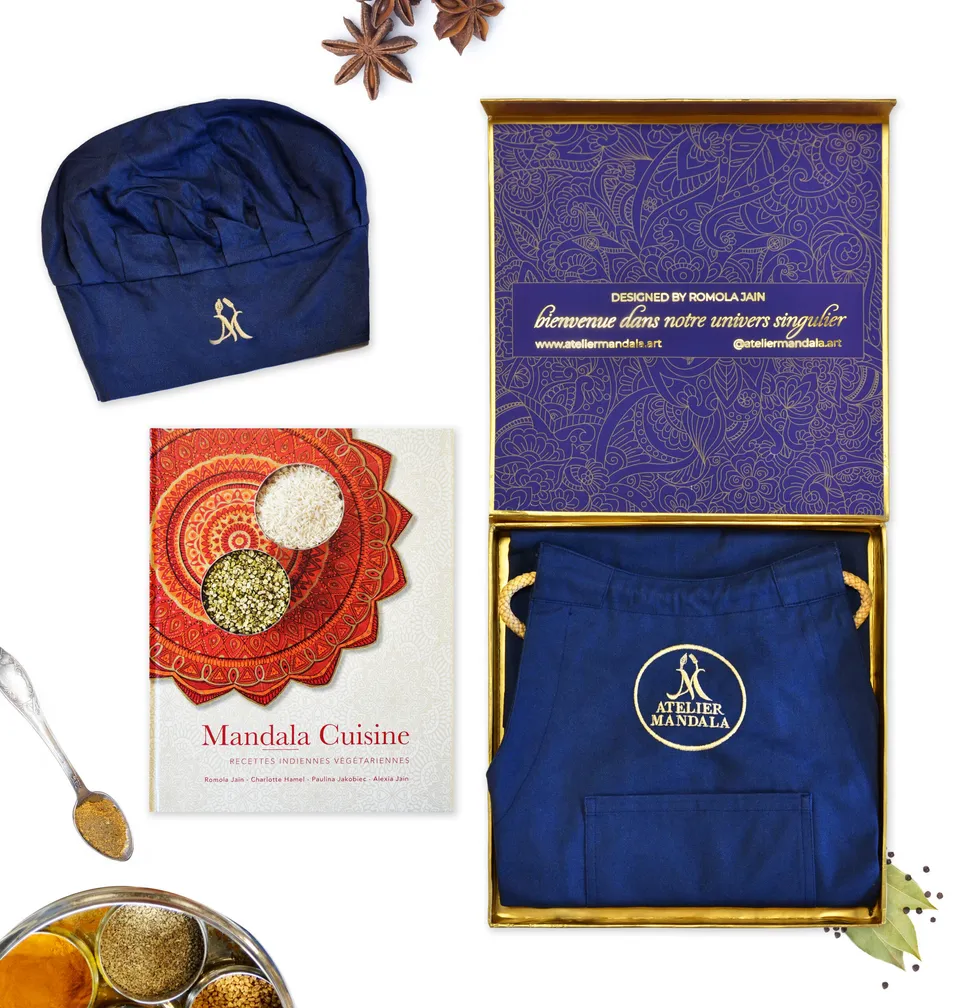 atelier-mandala-coffret-gourmet-livre-cuisine-tablier-toque image 1