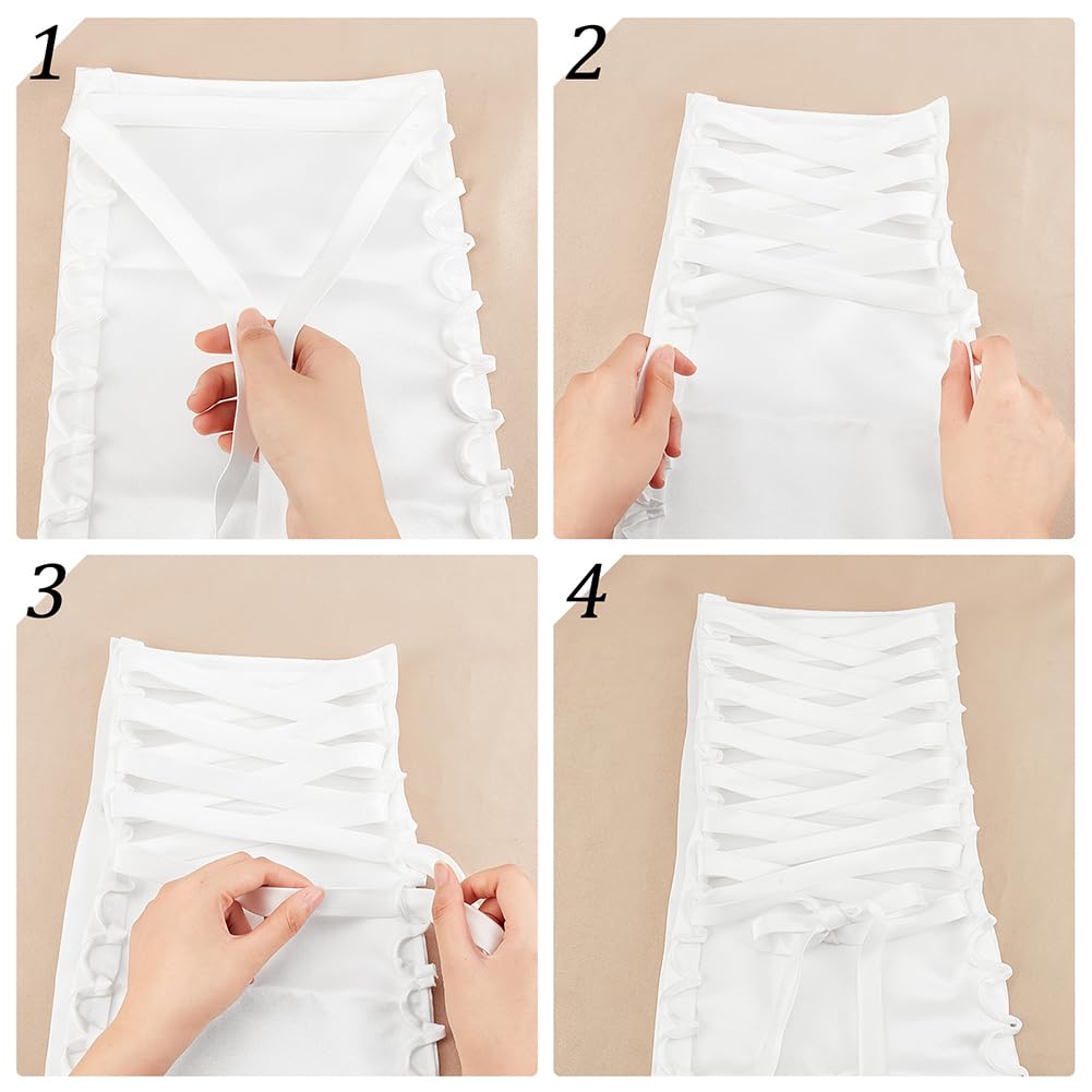 ahandmaker-wedding-ruban-satin-coton-blanc-la-age-robe-3-5-m image 4