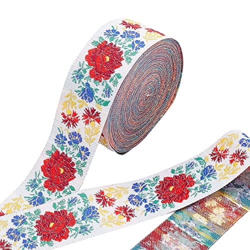 ahandmaker-chain-trim-ribbon-ruban-brod-boh-me-floral-10-yards image 8