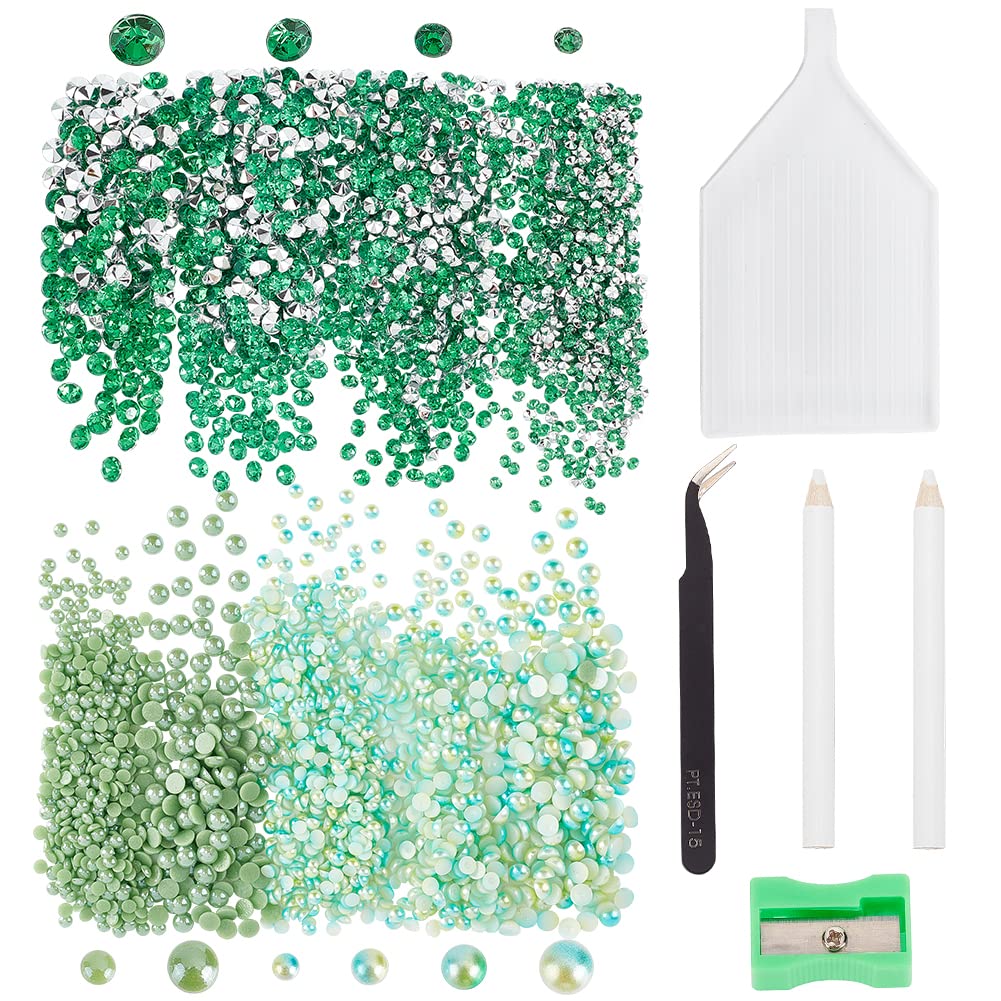 ahandmaker-strass-vert-flatback-6600-pcs-kit-diy-nail-face-art image 1