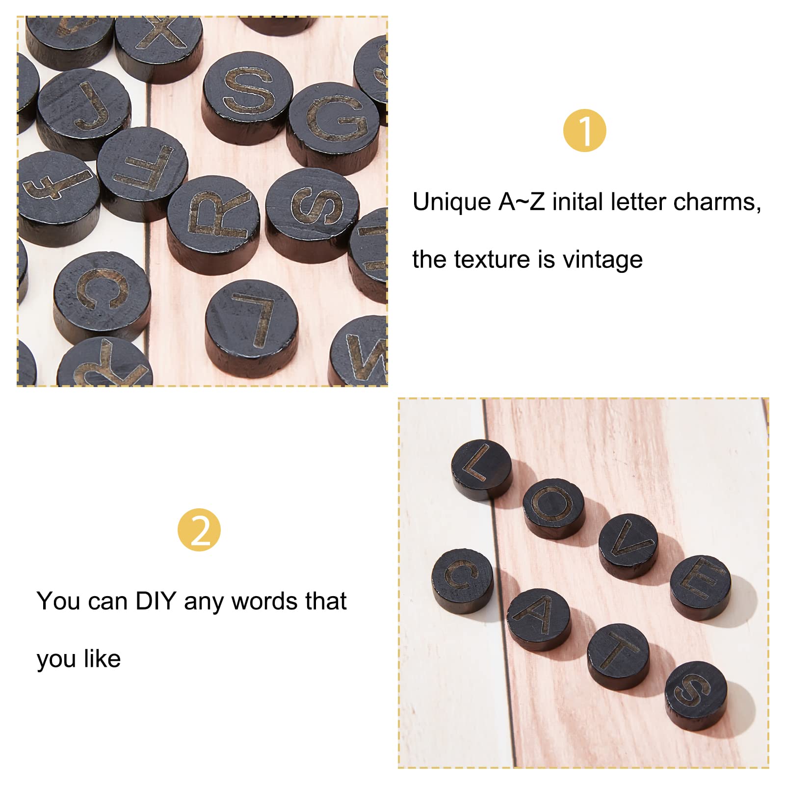 ahandmaker-beads-104-cabochons-bois-plat-perles-alphabet-rondes image 4