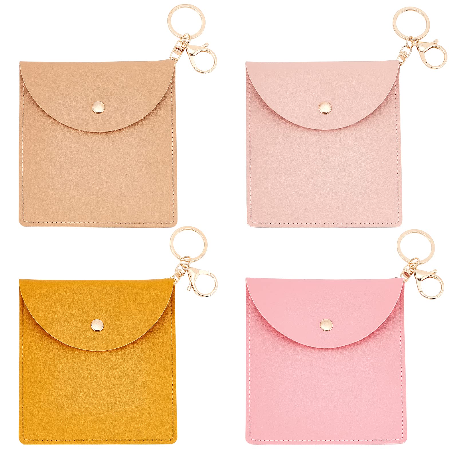 ahandmaker-keychain-lot-4-porte-monnaie-cuir-porte-cl-s-bouton image 1