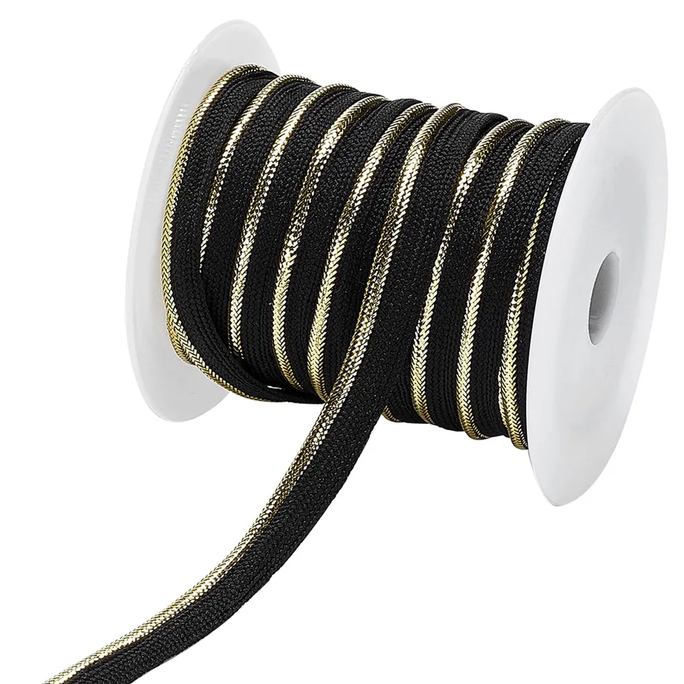 ahandmaker-passepoil-noir-fil-dor-20-m-couture-biais image 1