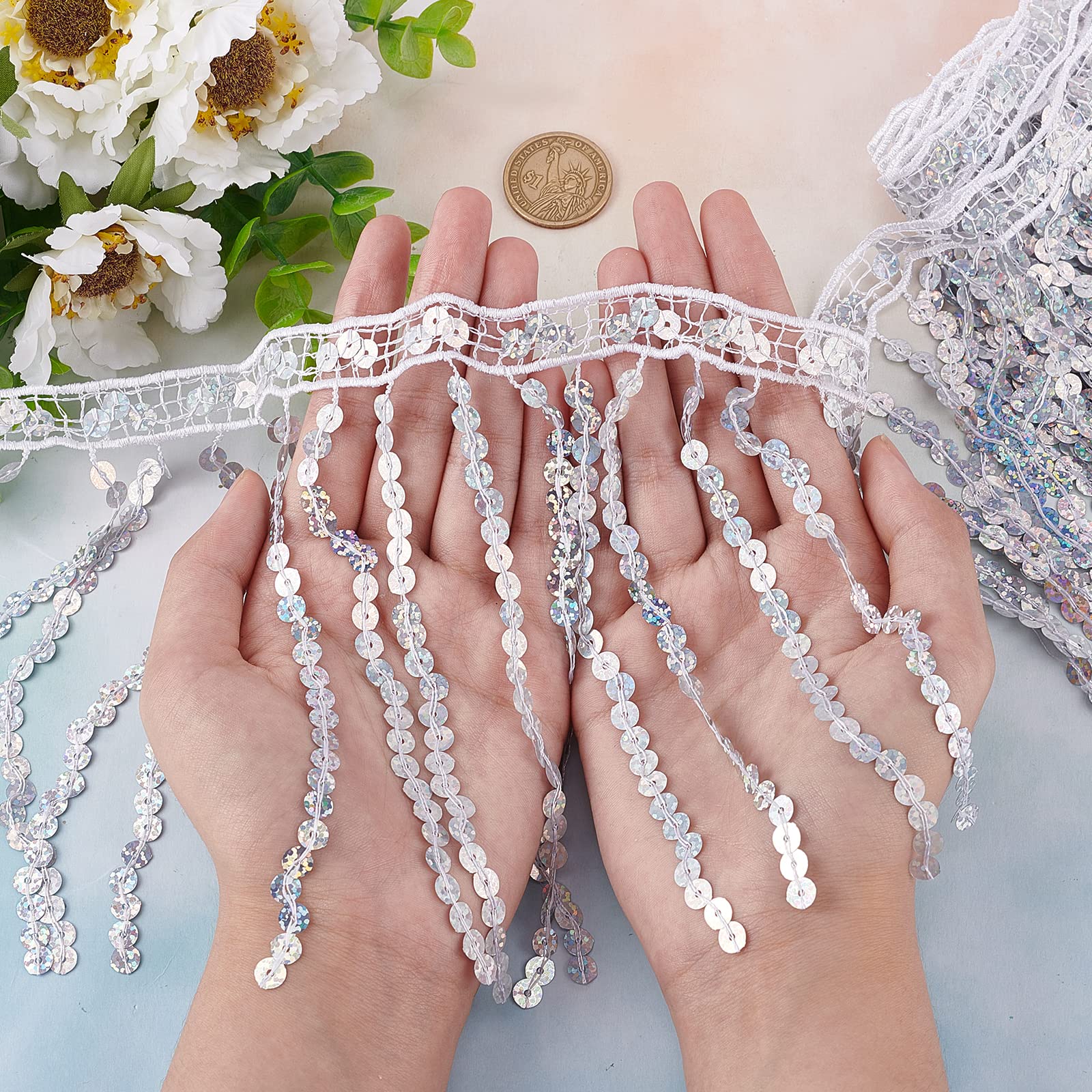 ahandmaker-galon-frange-paillettes-m-tal-5-9-m-couture-d-co image 3