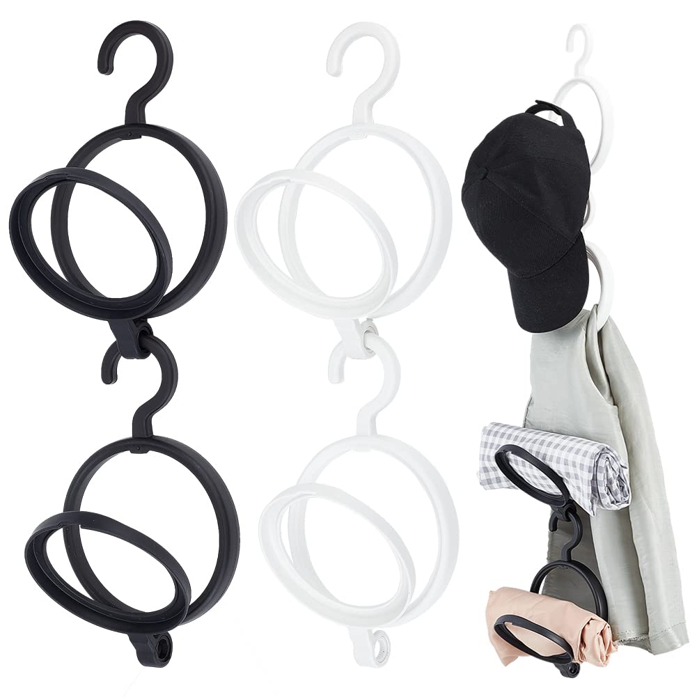 ahandmaker-porte-chapeau-pliable-lot-4-crochets-mural-noir-blanc image 1