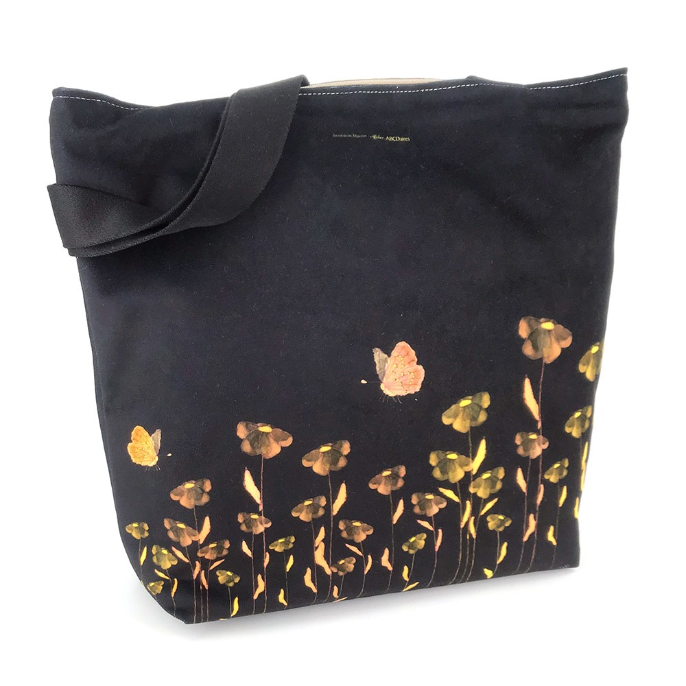 atelier-des-abcdaires-kit-couture-grand-sac-prairie-fleurie-noir-or image 2