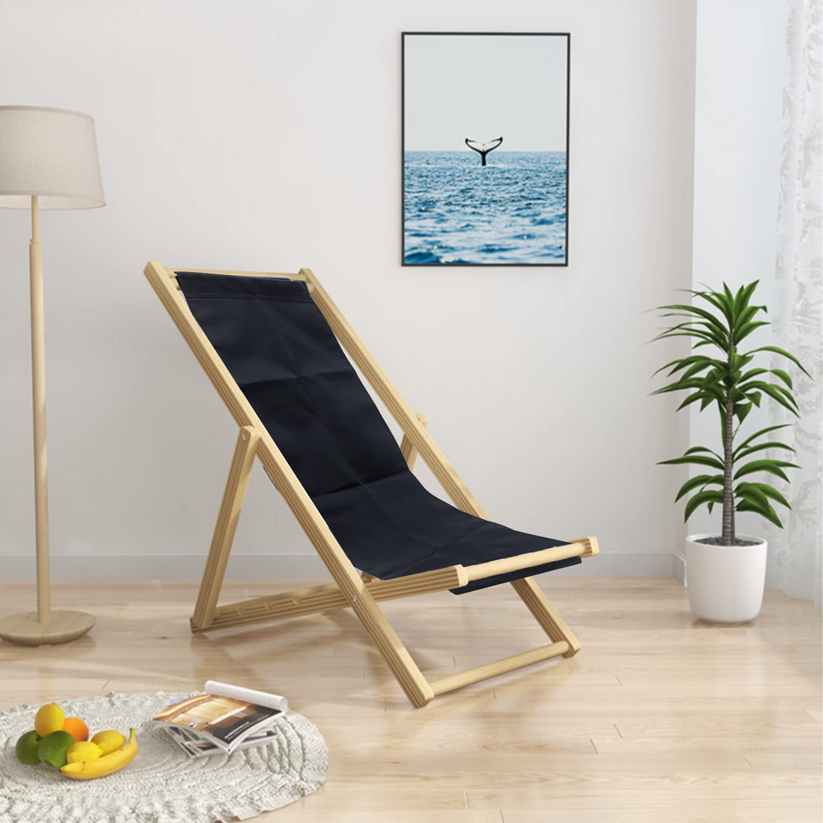 ahandmaker-household-toile-chaise-plage-noire-113-5-cm image 5