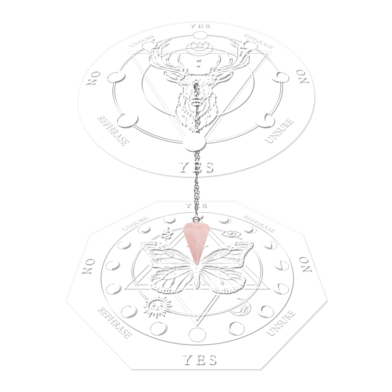 ahandmaker-planche-pendule-papillon-tableau-divination-2-pi-ces-cristal image 2