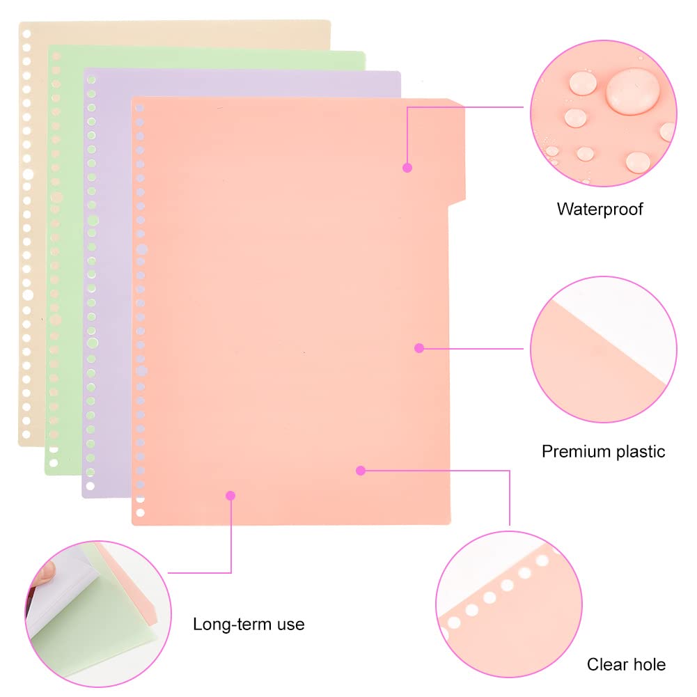 ahandmaker-office-study-intercalaire-classeur-plastique-16-pcs-couleurs-claires image 3