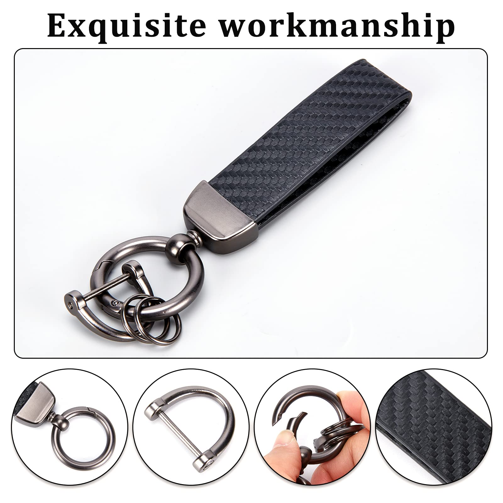 ahandmaker-porte-cl-s-cuir-fibre-carbone-x3-mousqueton image 4