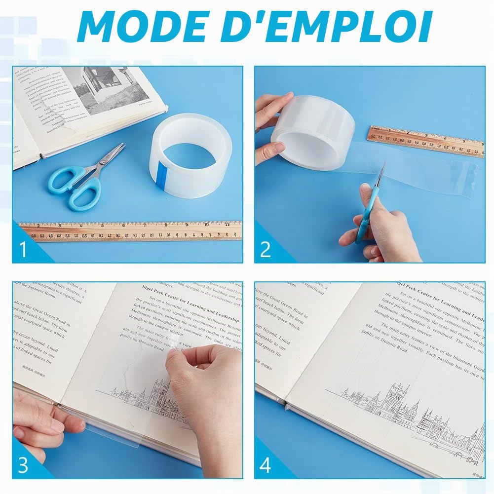 ahandmaker-office-study-ruban-r-paration-livre-10-m-transparent image 3