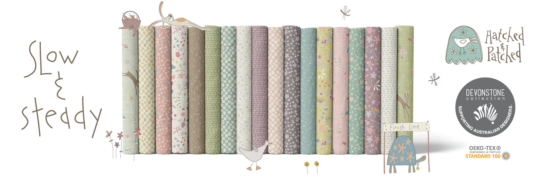 anni-downs-slow-and-steady-bundle-tissu-patchwork-18-coupons image 1