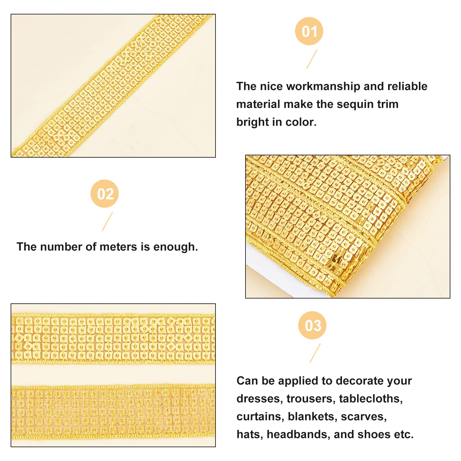 ahandmaker-chain-trim-galon-paillettes-or-lastique-20-yards image 4