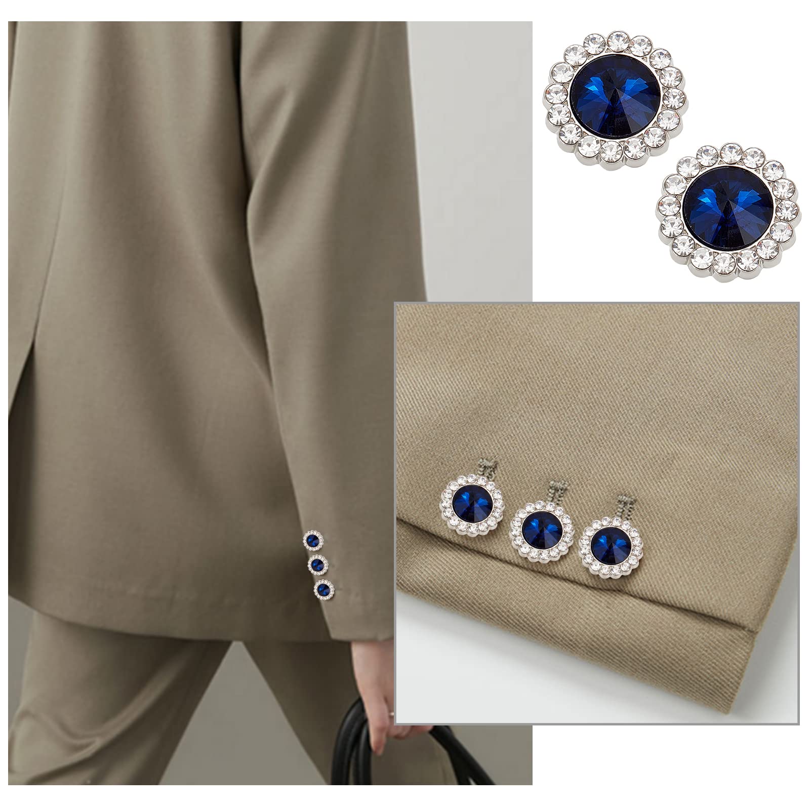 ahandmaker-button-rhinestone-boutons-strass-bleus-20-mm-lot-20 image 7