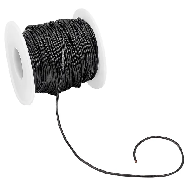 ahandmaker-chain-trim-cordon-cuir-rond-noir-1-5-mm-30-m-tres image 1