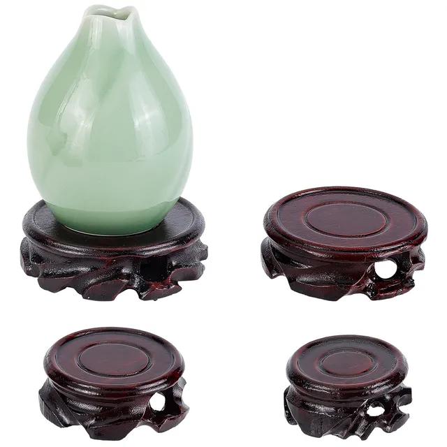 ahandmaker-home-decorate-socle-bois-rond-4-pi-ces-vintage image 1