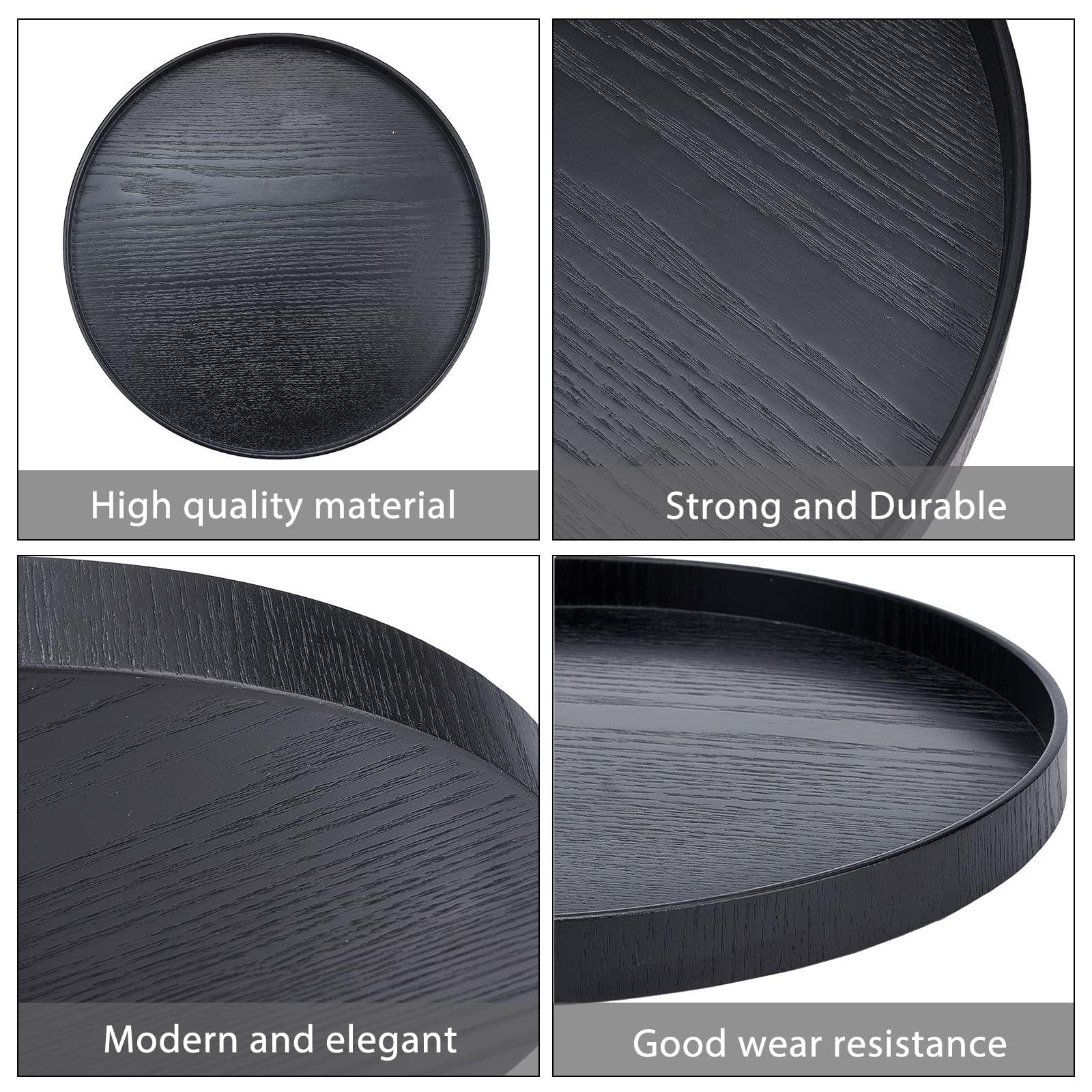 ahandmaker-plateau-rond-bois-noir-30-cm-service-dessert image 5