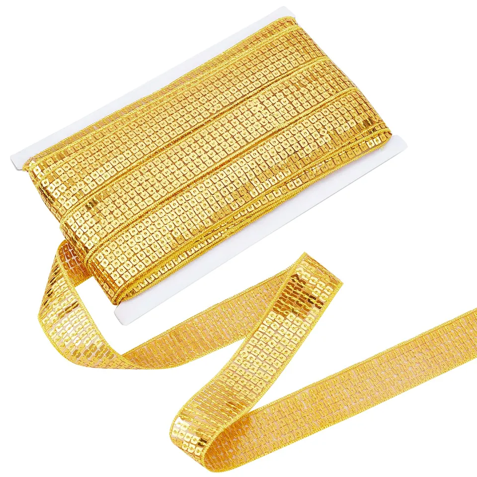 ahandmaker-chain-trim-galon-paillettes-or-lastique-20-yards image 1