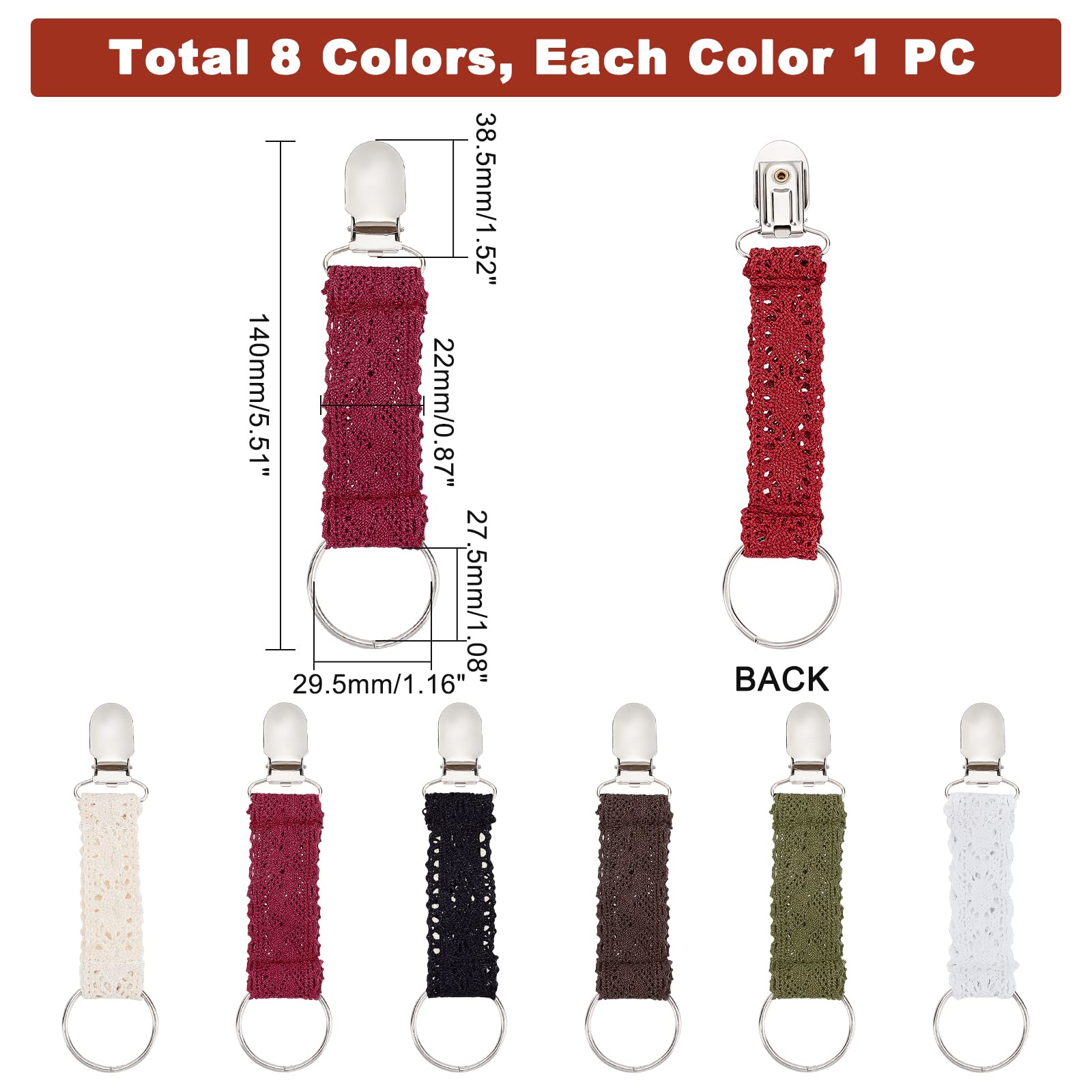 ahandmaker-clip-chapeau-voyage-6-pcs-dentelle-tissu-6-couleurs image 2