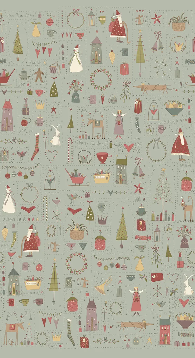anni-downs-down-tinsel-lane-3219-17-panneau-tissu-no-l-bleu image 1