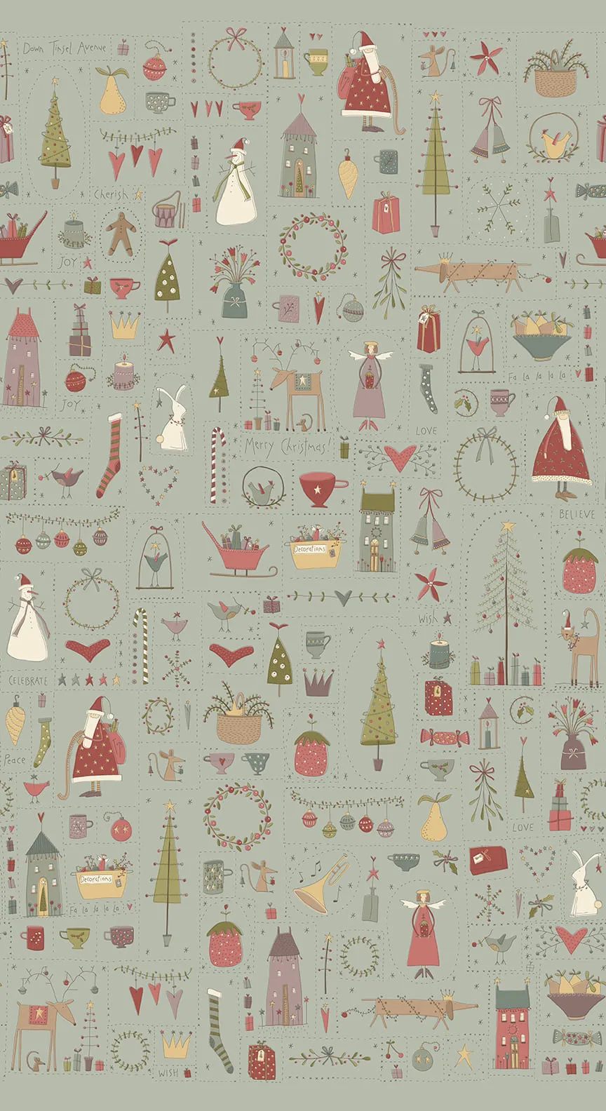 anni-downs-down-tinsel-lane-3219-17-panneau-tissu-no-l-bleu image 1