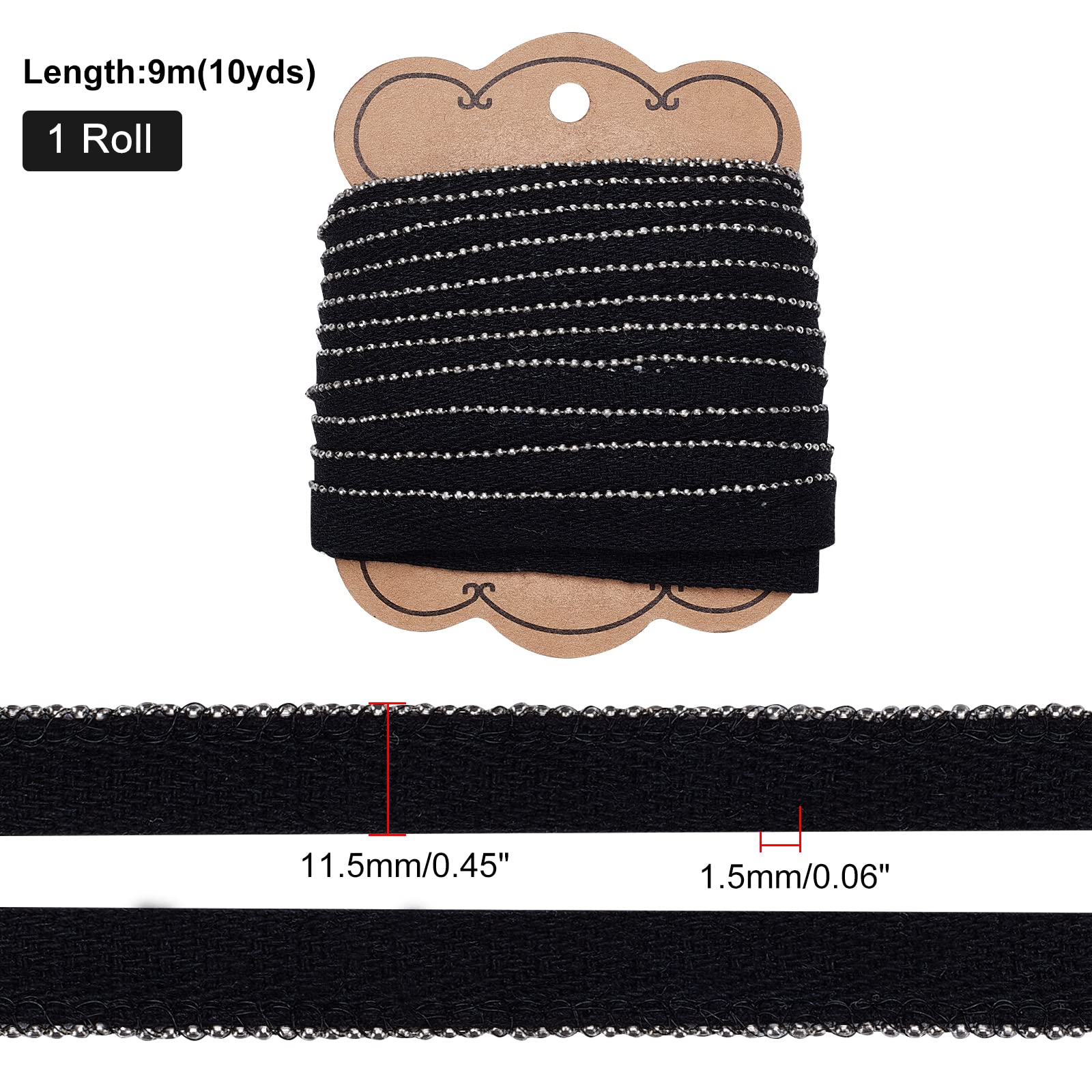 ahandmaker-passepoil-noir-10-yards-cordon-couture-11-5-mm image 2
