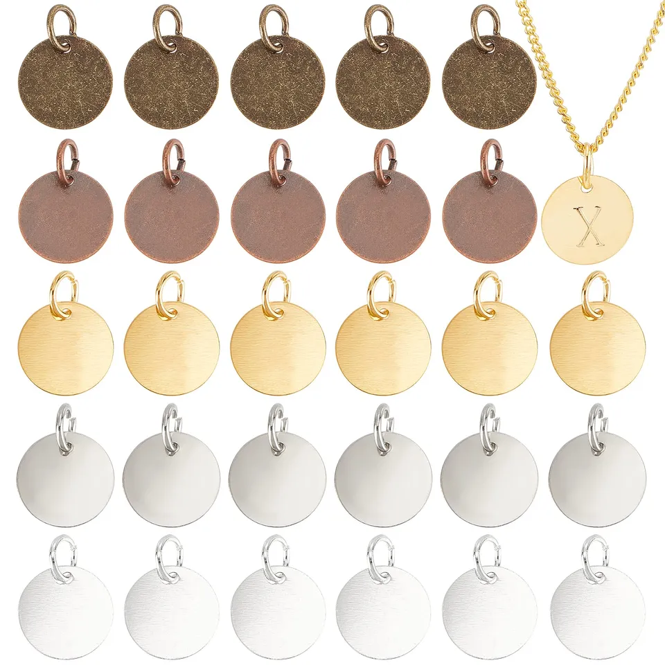ahandmaker-pendentifs-laiton-tiquette-ronde-12-mm-lot-50 image 1