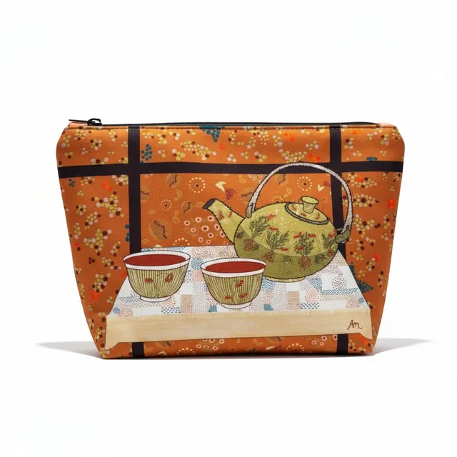 atelier-des-abcdaires-kit-couture-grande-pochette-heure-du-th-miel image 1