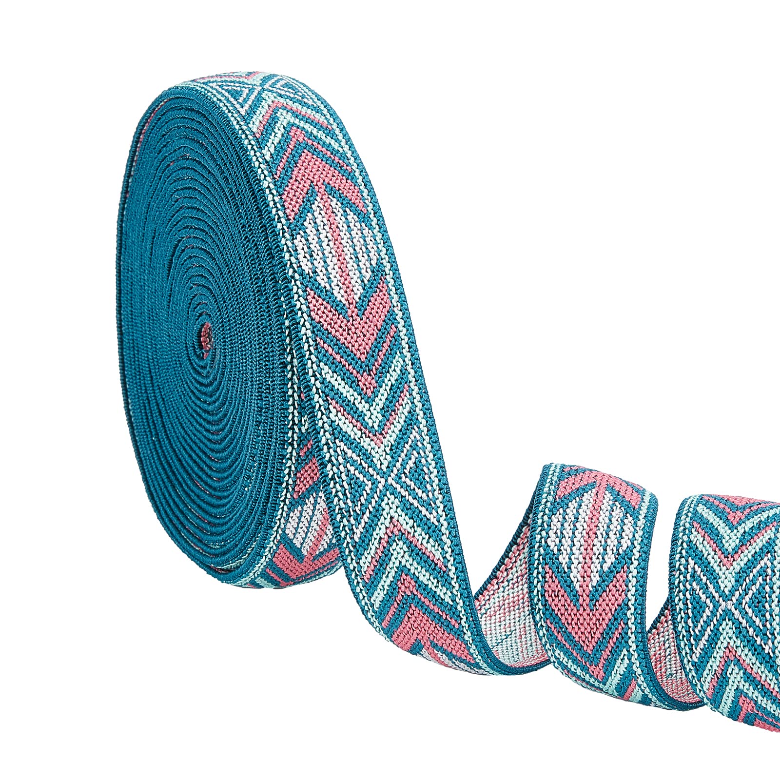 ahandmaker-ruban-lastique-jacquard-gris-fl-ches-25mm-5-48m image 1