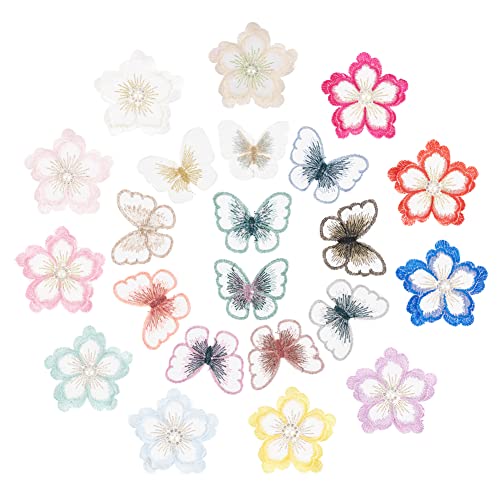 ahandmaker-appliqu-s-dentelle-fleur-papillon-22-pcs-patch-3d image 7