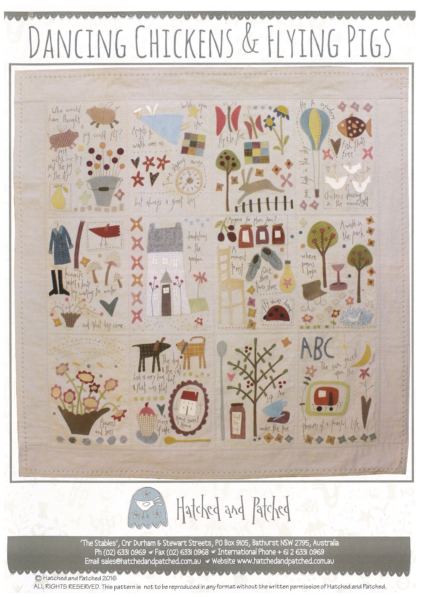 anni-downs-quilts-dancing-chickens-patron-patchwork-appliqu image 2
